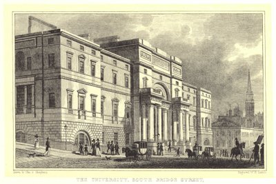 Uniwersytet, South Bridge Street (rycina) autorstwa Thomas Hosmer (after) Shepherd