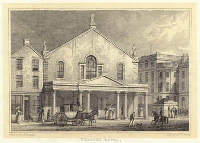 Teatr Królewski (grafika) autorstwa Thomas Hosmer (after) Shepherd