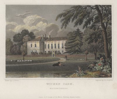 Wicken Park, Northamptonshire (kolorowy grawerunek) autorstwa Thomas Hosmer (after) Shepherd