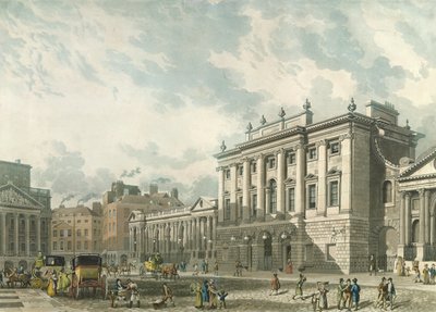 A View of the Bank of England, rytowane przez Daniela Havella (1785-1826), pub. 1816 w Ackermann
