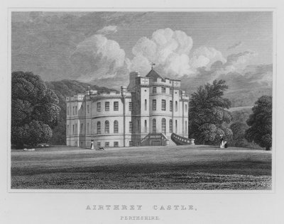 Zamek Airthrey, Perthshire (grawerowanie) autorstwa Thomas Hosmer Shepherd