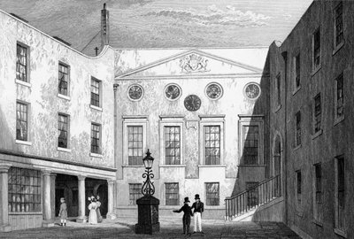 د اپوتیکریز هال، پیلګرم سینټ، بلیک فریرز، د جې هینچلیف لخوا نقاش شوی، 1831 پولی autorstwa Thomas Hosmer Shepherd