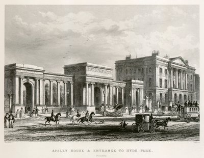 Apsley House, Hyde Park Corner, Londyn, 1850 autorstwa Thomas Hosmer Shepherd