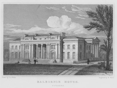 Balbirnie House, Fifeshire (grawerowanie) autorstwa Thomas Hosmer Shepherd