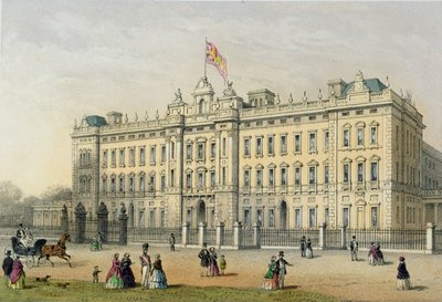 Pałac Buckingham, ryty Bachelier, wyd. 1854 autorstwa Thomas Hosmer Shepherd