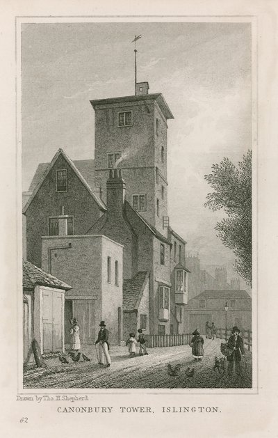 Dom i wieża Canonbury autorstwa Thomas Hosmer Shepherd