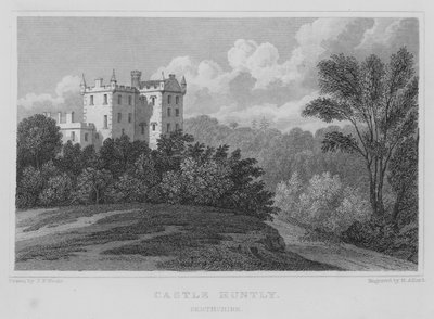 Castle Huntly, Perthshire (grawerowanie) autorstwa Thomas Hosmer Shepherd
