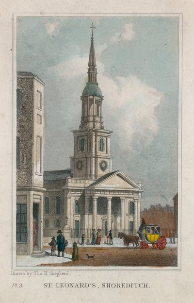 Kościół św Leonarda, Shoreditch autorstwa Thomas Hosmer Shepherd