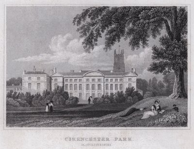 Park Cirencester, Gloucestershire (grawerowanie) autorstwa Thomas Hosmer Shepherd