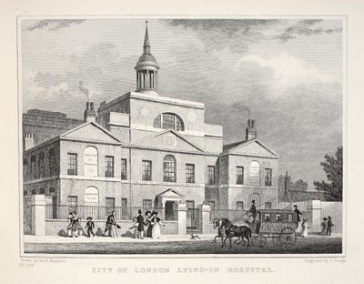 City of London Leżąc w szpitalu, z pubu „Londyn i jego okolice w XIX wieku”. Jones und Co., 1827-1829 autorstwa Thomas Hosmer Shepherd