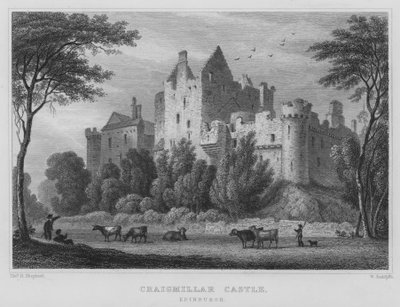 Zamek Craigmillar, Edynburg (grawerowanie) autorstwa Thomas Hosmer Shepherd