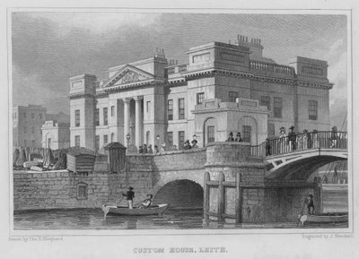 Custom House, Leith (grawerowanie) autorstwa Thomas Hosmer Shepherd