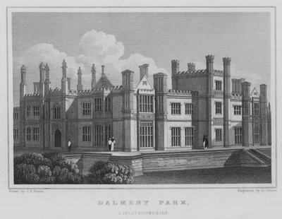Dalmeny Park, Linlithgowshire (grawerowanie) autorstwa Thomas Hosmer Shepherd
