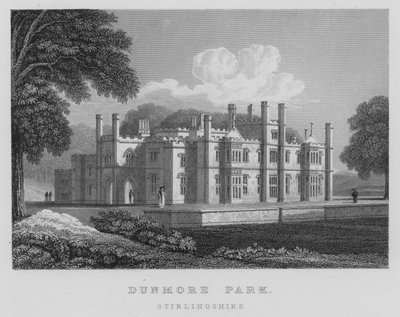 Dunmore Park, Stirlingshire (grawerowanie) autorstwa Thomas Hosmer Shepherd