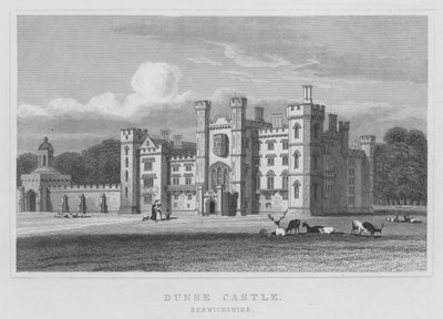 Zamek Dunse, Berwickshire (grawerowanie) autorstwa Thomas Hosmer Shepherd