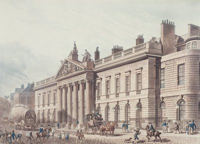 East India House, rytowany przez Josepha Constantine Stadlera (1780-1812), wydany przez Ackermann