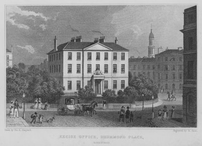 Urząd Akcyzowy, Drummond Place, Edynburg (grawerowanie) autorstwa Thomas Hosmer Shepherd