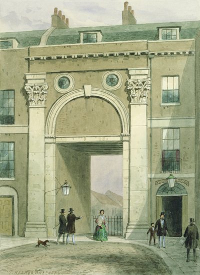 Brama do rzeki, Essex Street, 1857 autorstwa Thomas Hosmer Shepherd