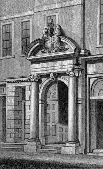 Sala Pasarów, ul. Basinghall, grafika wykonana przez J. Greiga, ok. 1930 r. 1829-31 autorstwa Thomas Hosmer Shepherd