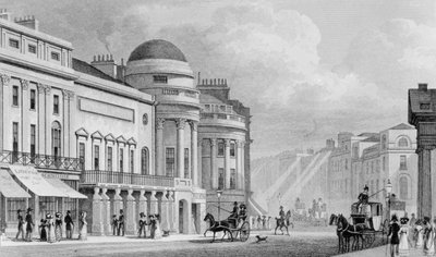Harmonic Institution, Regent Street, Londyn. 1827 autorstwa Thomas Hosmer Shepherd