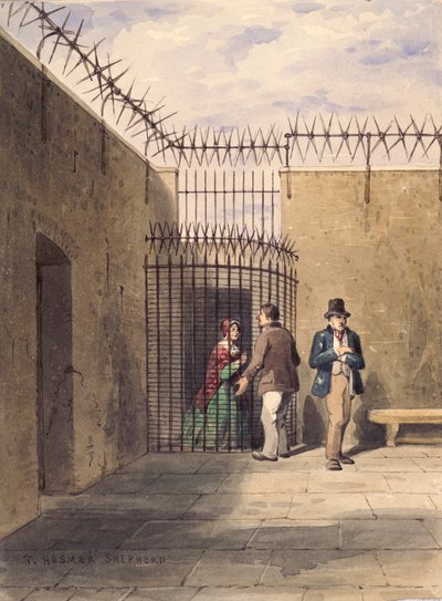 Dom Więzienny, Clerkenwell, Londyn, ok. 1830 r. autorstwa Thomas Hosmer Shepherd