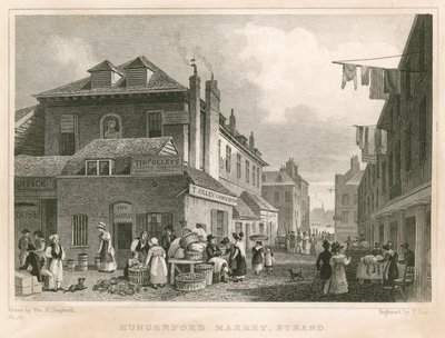 Hungerford Market, w pobliżu York Buildings, The Strand, Londyn autorstwa Thomas Hosmer Shepherd