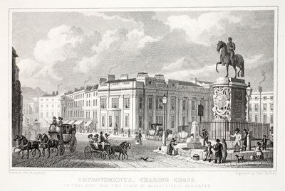 Ulepszenia, Charing Cross, z pubu „Londyn i jego okolice w XIX wieku”. Jones und Co., 1827-1829 autorstwa Thomas Hosmer Shepherd