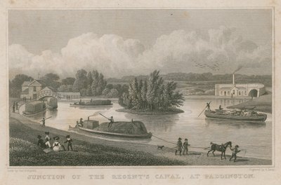 Skrzyżowanie Kanału Regenta, Paddington, Londyn (rycina) autorstwa Thomas Hosmer Shepherd