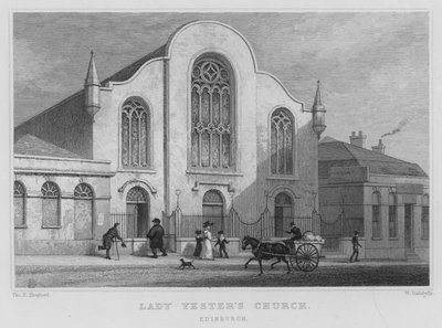Kościół Lady Yester, Edynburg (grawerowanie) autorstwa Thomas Hosmer Shepherd