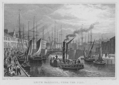 Leith Harbour, z molo (rycina) autorstwa Thomas Hosmer Shepherd