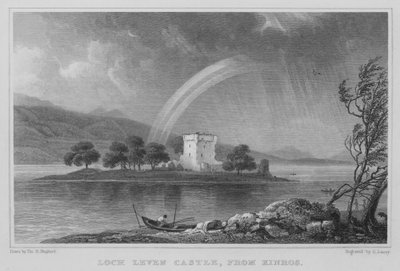 Zamek Loch Leven, z Kinros (rycina) autorstwa Thomas Hosmer Shepherd