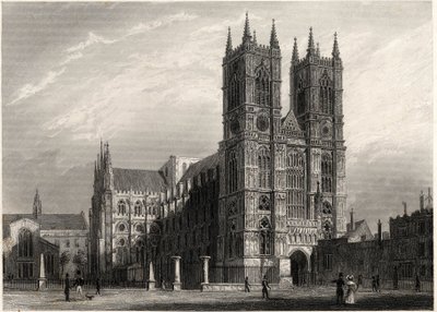 Londyn, widok na opactwo Westminster autorstwa Thomas Hosmer Shepherd