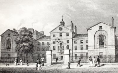 Szpital Middlesex z pubu „Londyn i jego okolice w XIX wieku”. Jones und Co., 1827-1829 autorstwa Thomas Hosmer Shepherd