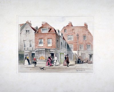 Dom pana Upcotta i figury na Upper Street, Islington, Londyn, c1835. autorstwa Thomas Hosmer Shepherd