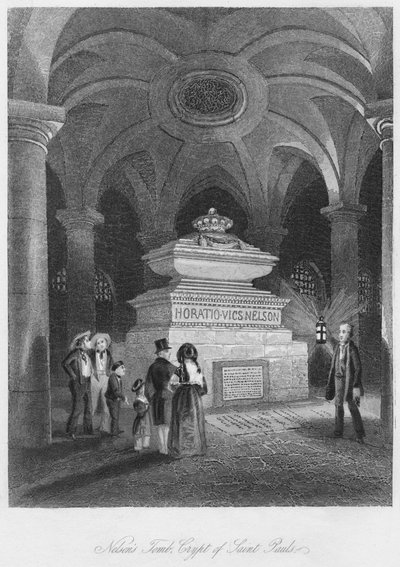 Grób Nelsonów, krypta św. Pawła, ok. 1841 r. autorstwa Thomas Hosmer Shepherd