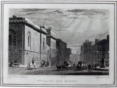 Więzienie Newgate i Old Bailey, grawerowane przez Roberta Acona, 1831 autorstwa Thomas Hosmer Shepherd