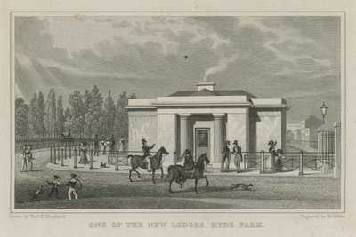 Jedna z nowych lóż, Hyde Park, Londyn autorstwa Thomas Hosmer Shepherd