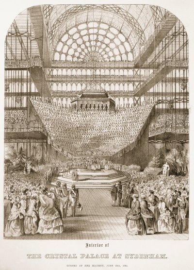Otwarcie Crystal Palace w Sydenham przez królową Wiktorię 10 czerwca 1854 r autorstwa Thomas Hosmer Shepherd