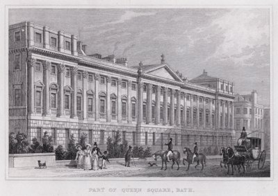 Część Queen Square, Bath (rycina) autorstwa Thomas Hosmer Shepherd