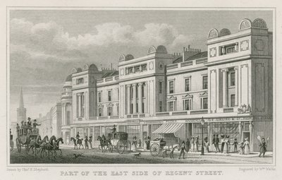 Część wschodniej strony Regent Street w Londynie autorstwa Thomas Hosmer Shepherd