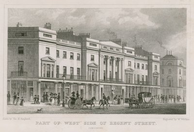 Część zachodniej strony Regent Street w Londynie autorstwa Thomas Hosmer Shepherd