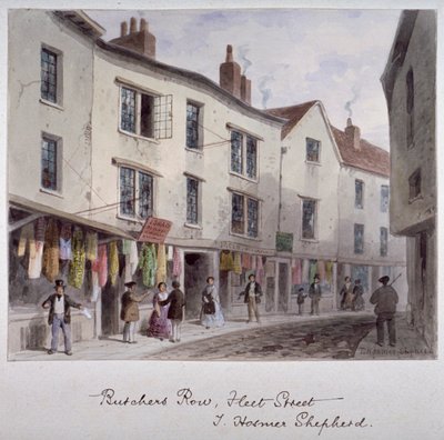 Prawdopodobnie widok na Holywell Street, Westminster, Londyn, ok. 1850 autorstwa Thomas Hosmer Shepherd