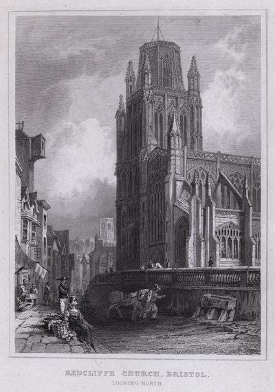 Redcliffe Church, Bristol, patrząc na północ (rycina) autorstwa Thomas Hosmer Shepherd