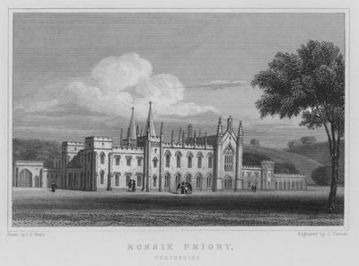 Rossie Priory, Perthshire (grawerowanie) autorstwa Thomas Hosmer Shepherd
