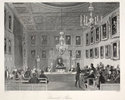 Somerset House, z pubu „London Interiors withich Costumes and Ceremonies”. Joseph Mead, Londyn, c.1843 (rycina stalowa) autorstwa Thomas Hosmer Shepherd