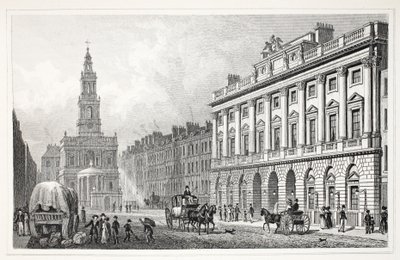Somerset House, z pubu „Londyn i okolice w XIX wieku”. Jones und Co., 1827-1829 autorstwa Thomas Hosmer Shepherd