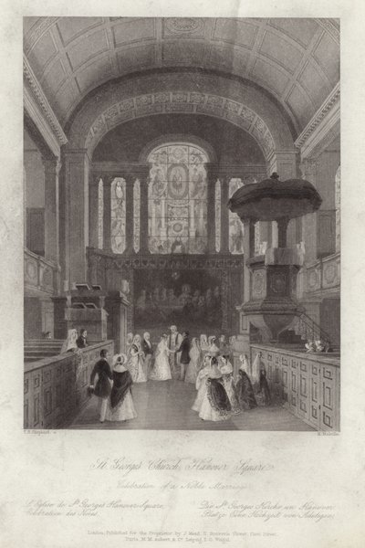 Kościół św. Jerzego na placu Hanover Square autorstwa Thomas Hosmer Shepherd