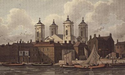 Kościół św. Jana, Smith Square (akwatinta) autorstwa Thomas Hosmer Shepherd