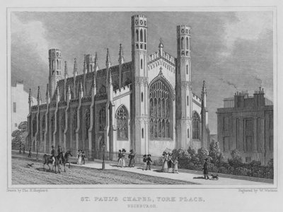 Kaplica św. Pawła, York Place, Edynburg (grafika) autorstwa Thomas Hosmer Shepherd