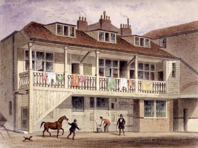 The Black Lion Inn, Whitefriars Street, Londyn, c1855. autorstwa Thomas Hosmer Shepherd